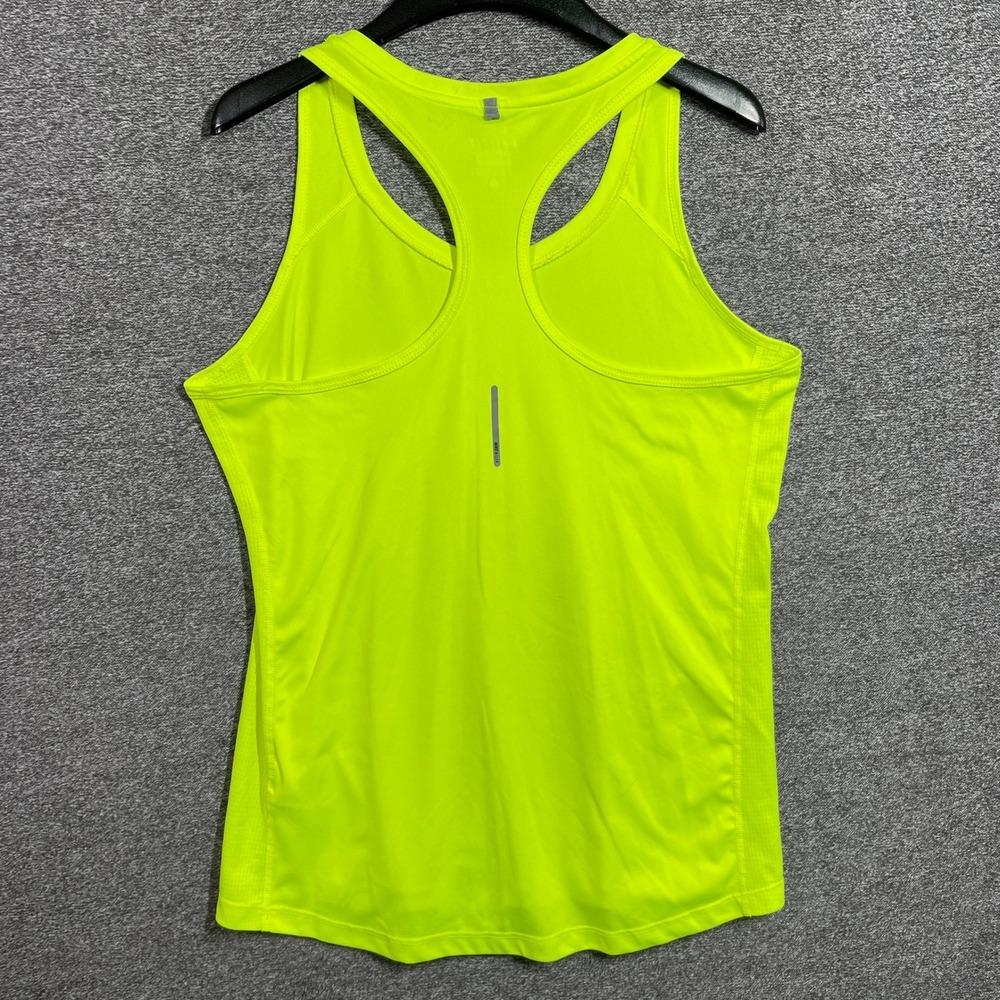 Nike Miler Running Tank Top Womens Large Neon Yellow Volt Dri-FIT - Picture 6 of 9
